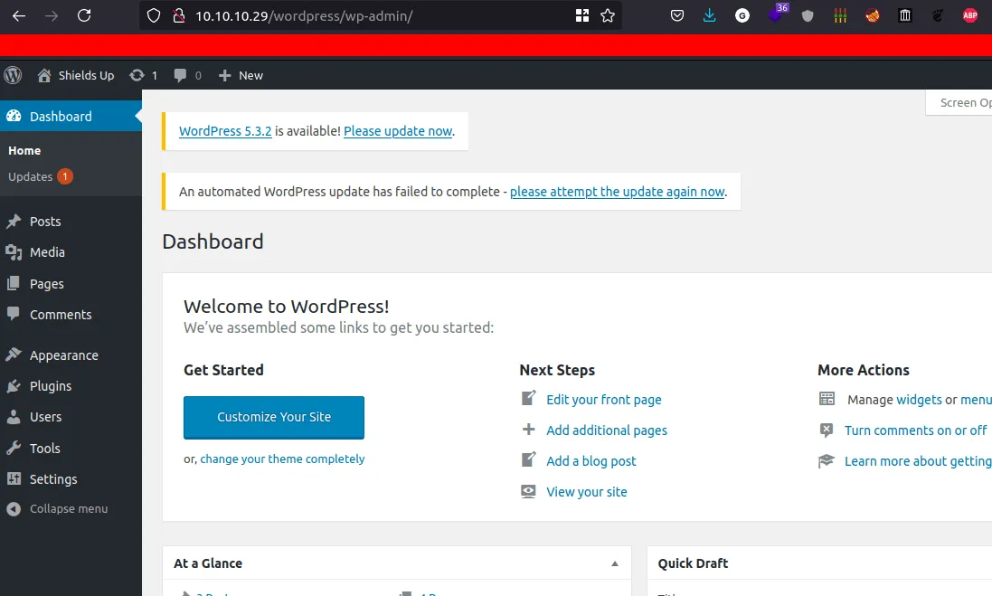 wordpress admin