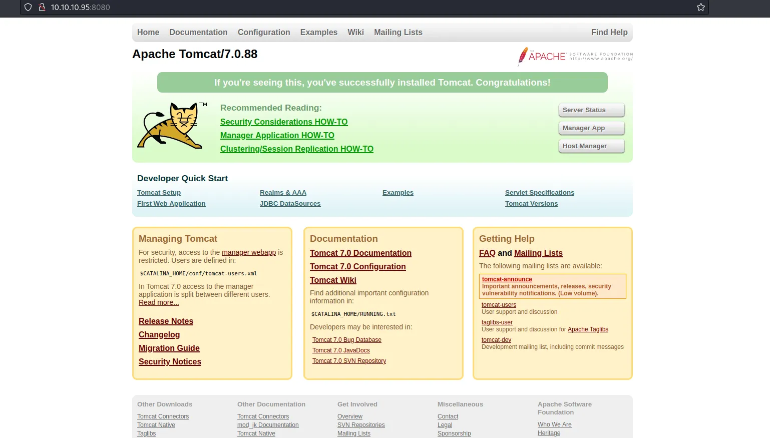 apache default page