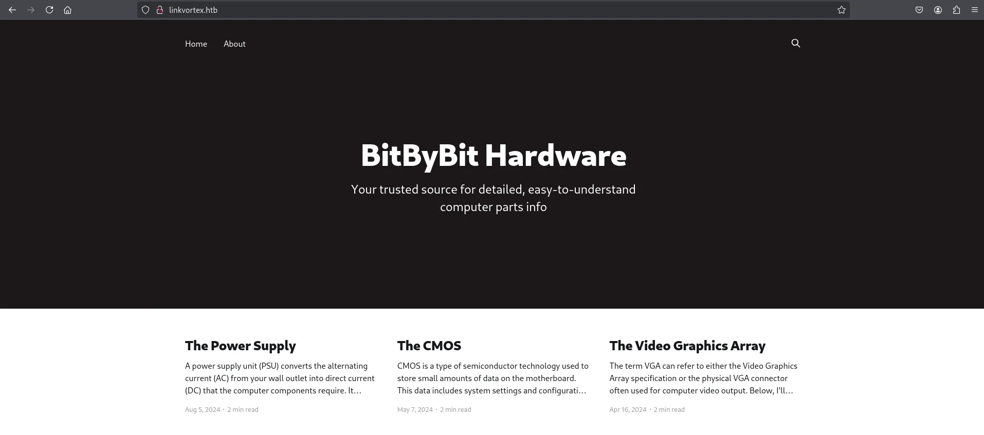 website page