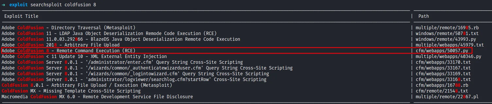 coldfusion 8 rce