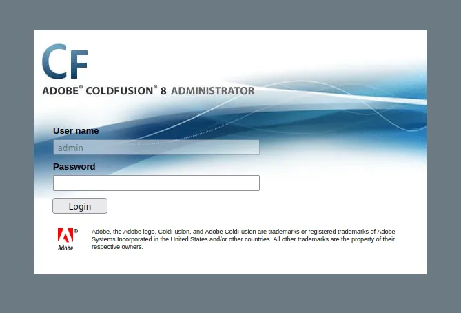 coldfusion login page