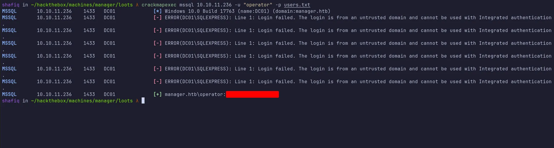 crackmapexec mssql