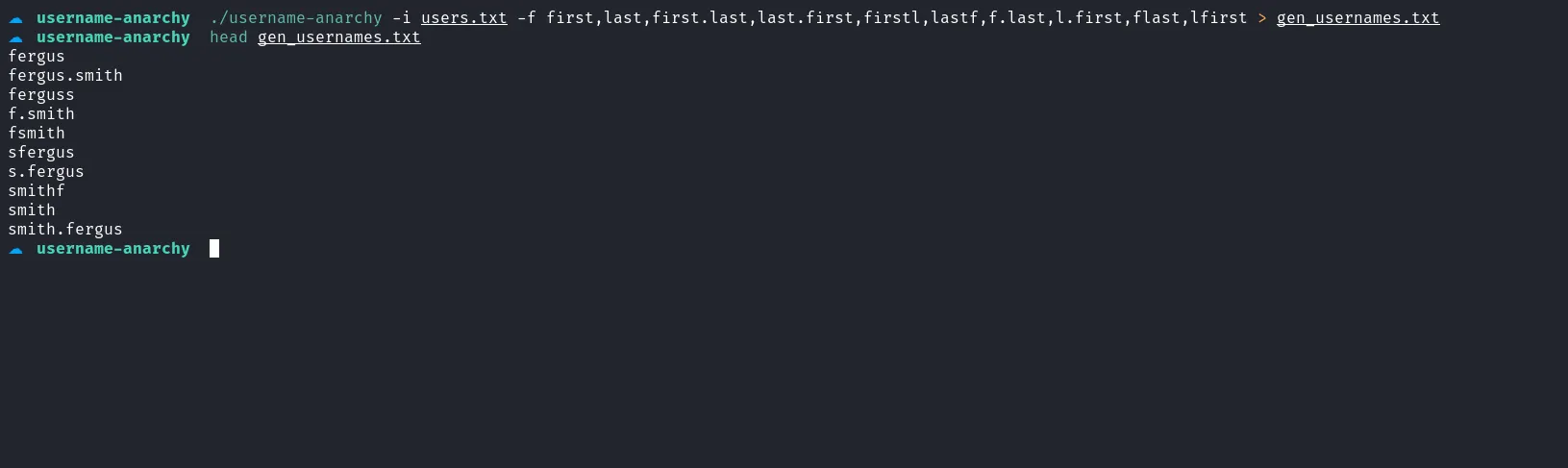 generate user list