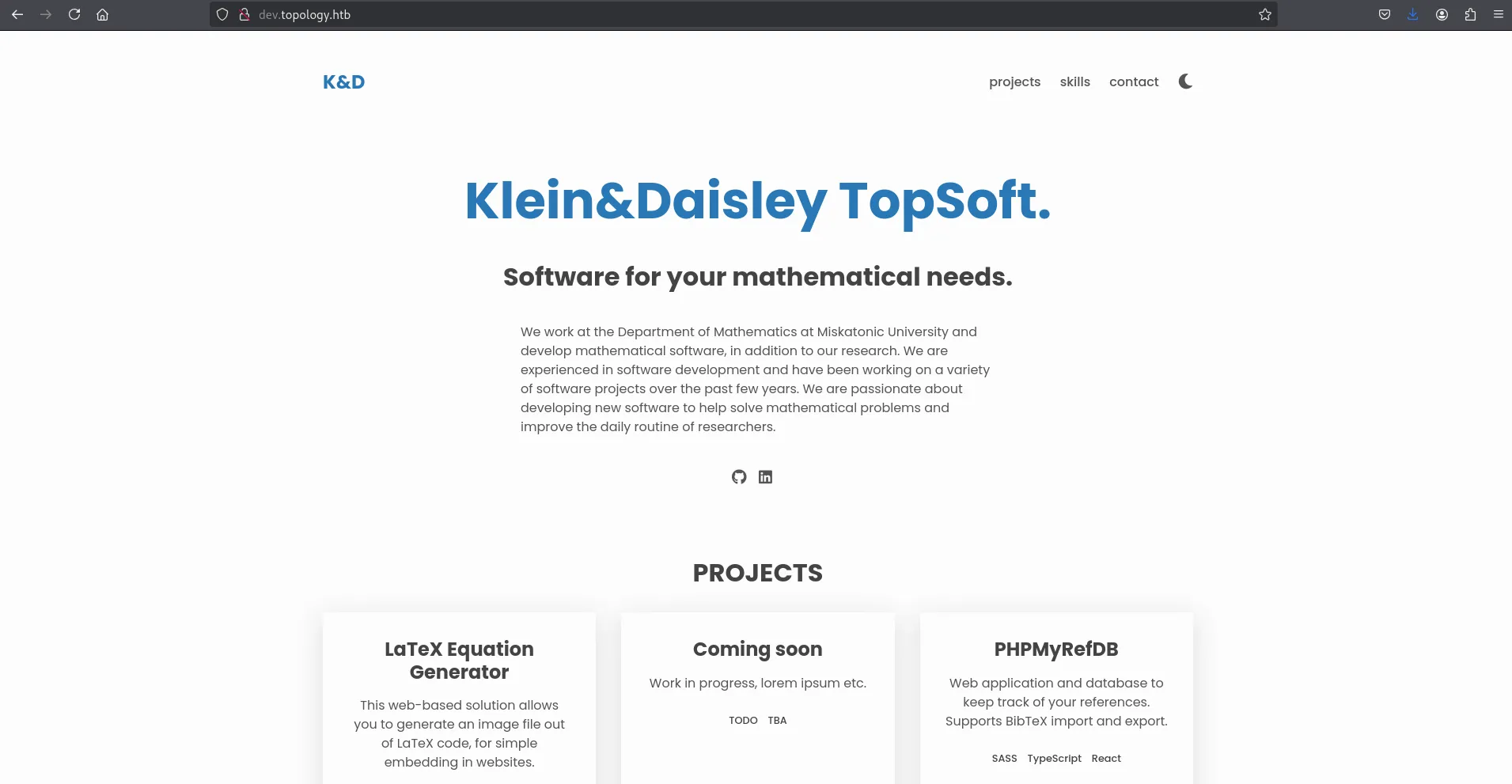 dev website