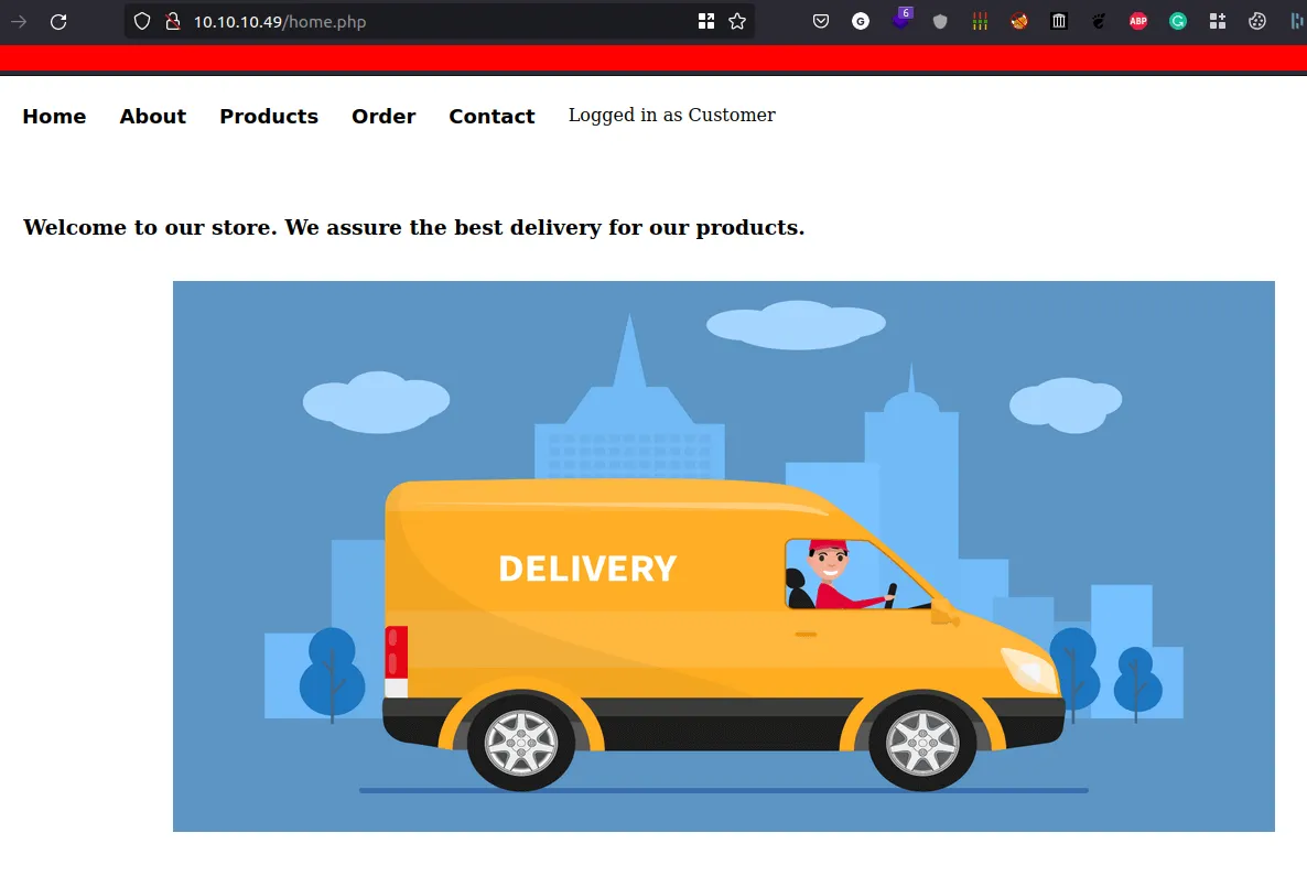 home webpage