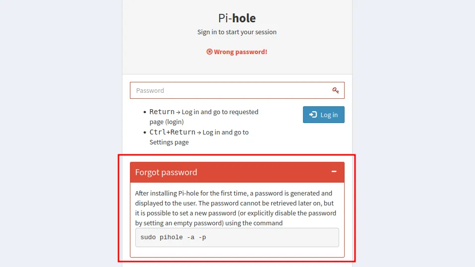login error