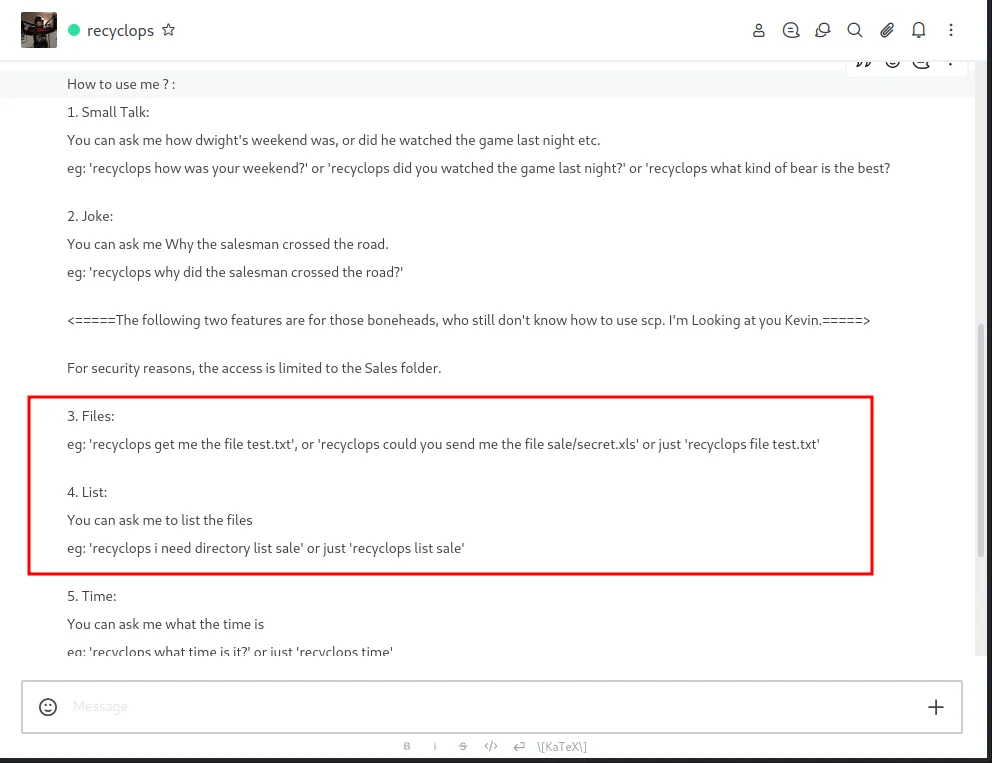 view help command