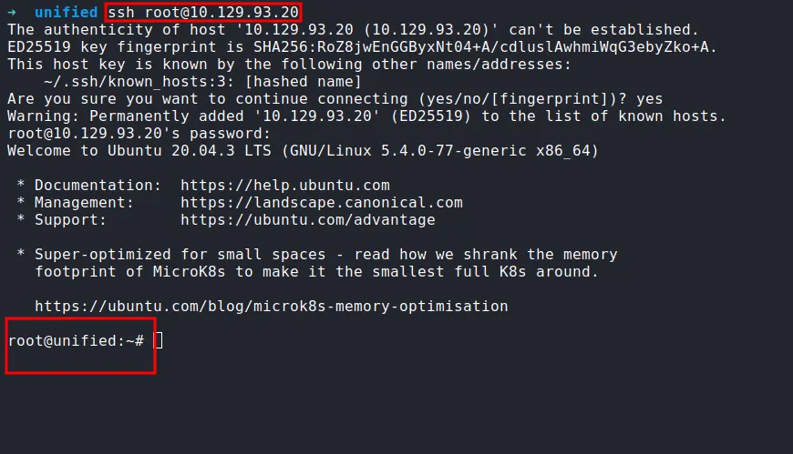 ssh as root