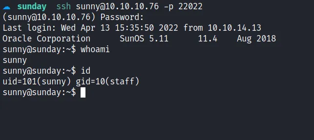 ssh as sunny