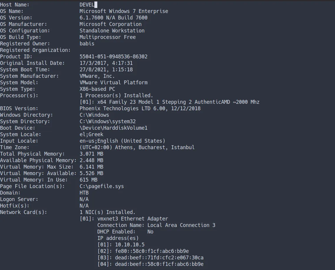 systeminfo