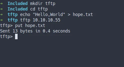 put file in tftp