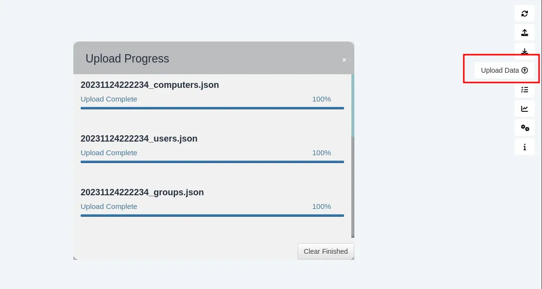 upload data in bloodhound