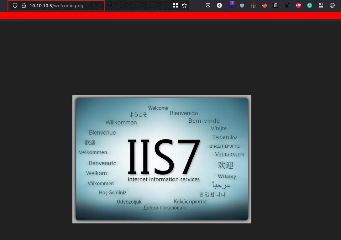 default IIS webpage